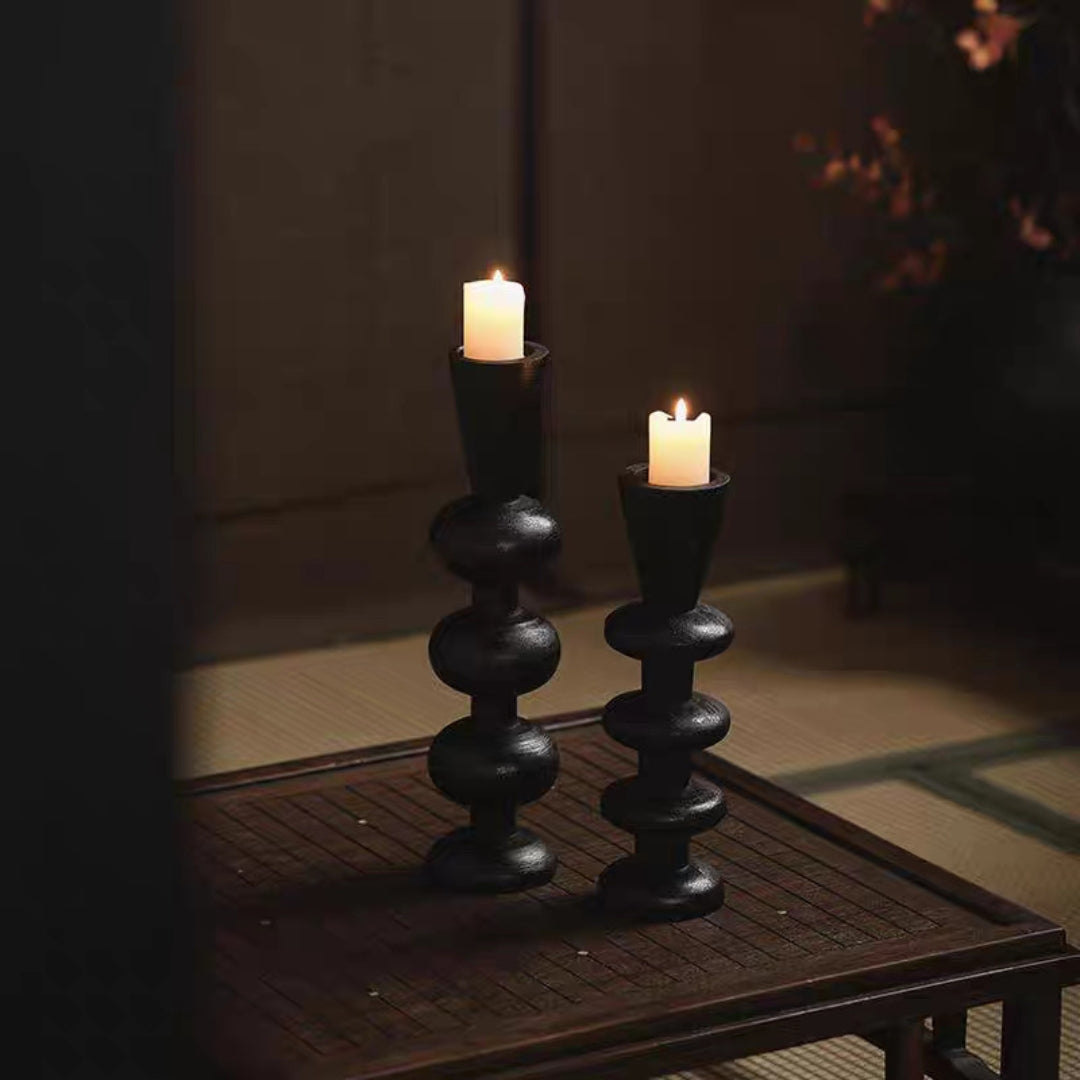 Carbonized Wood Candleholder