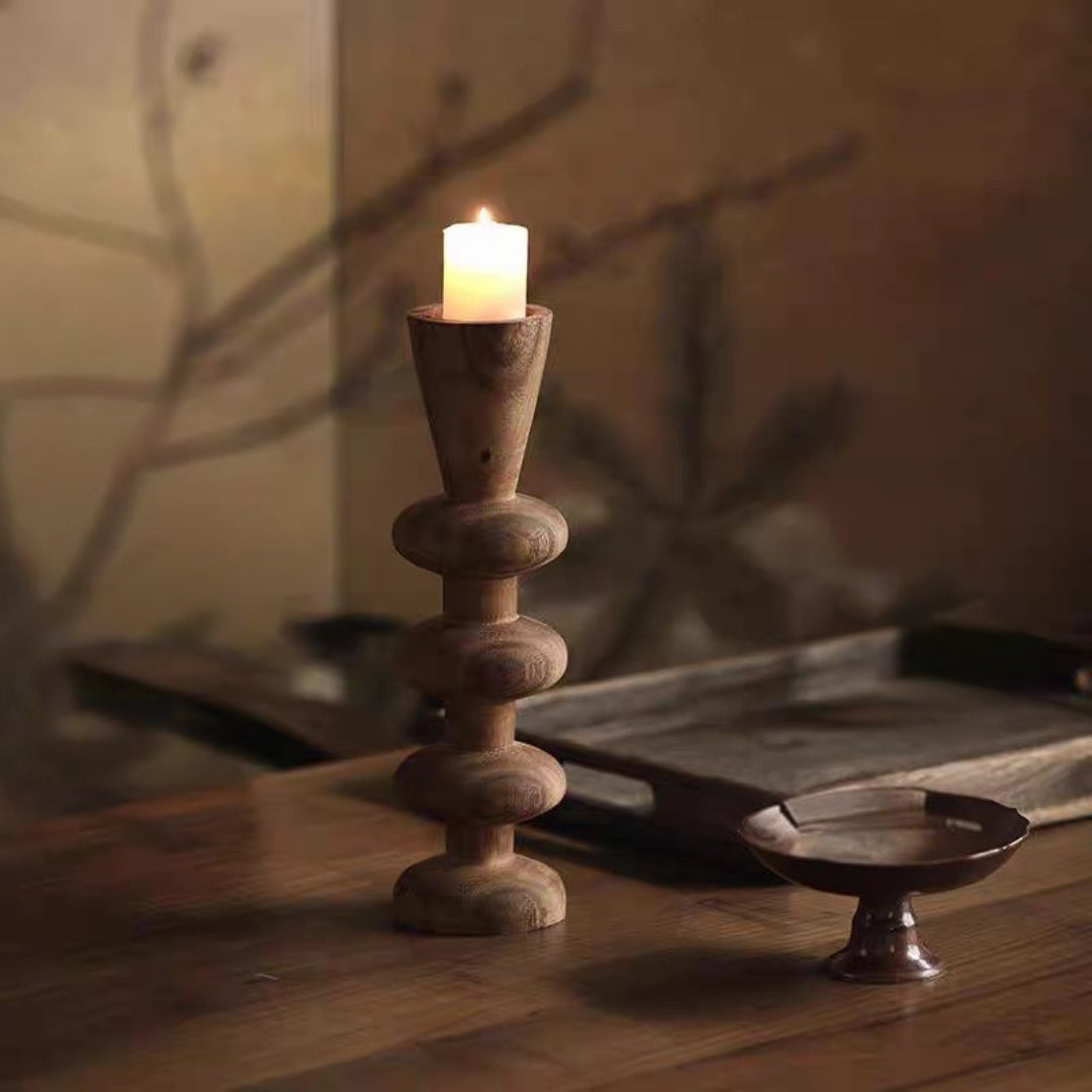 Carbonized Wood Candleholder