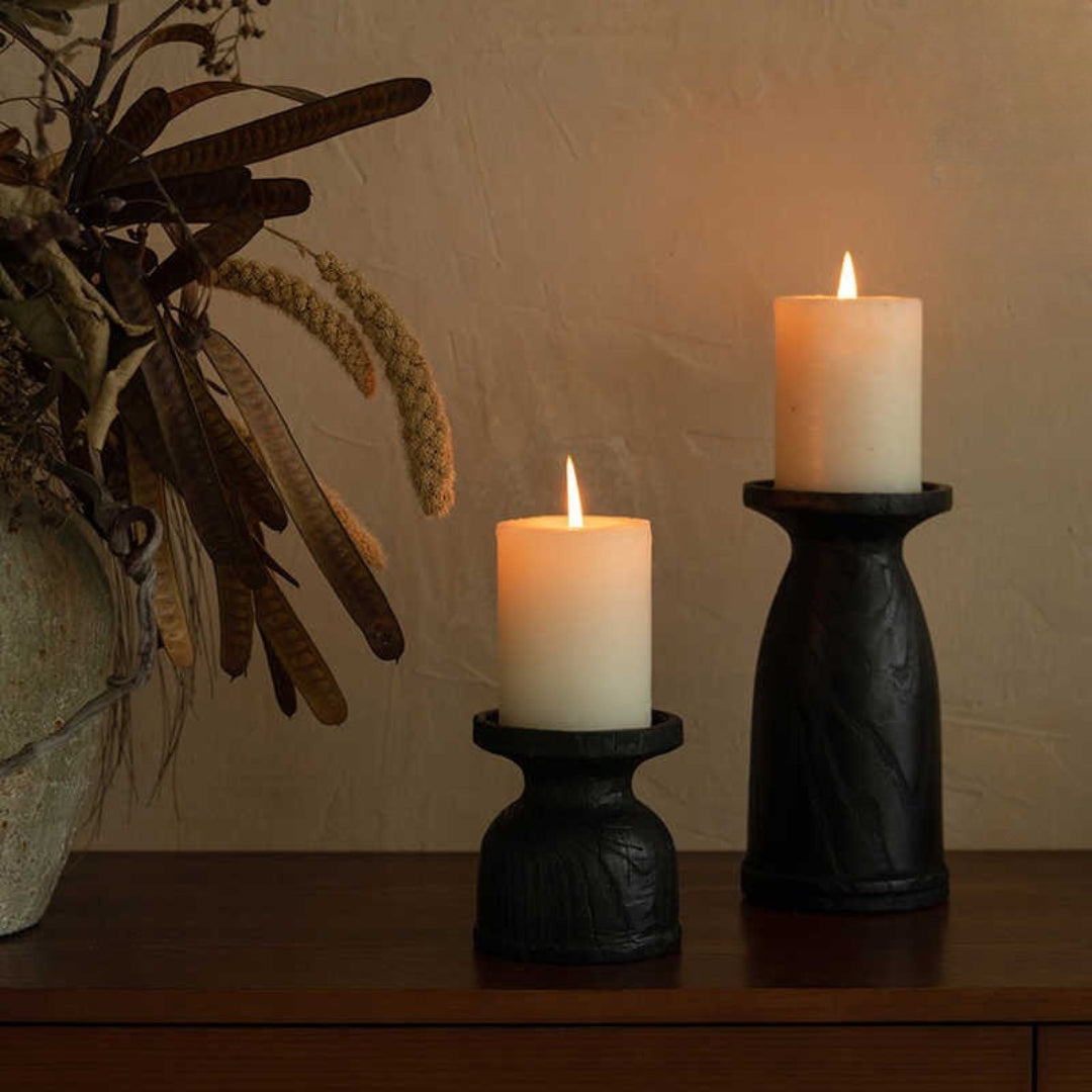 Black Resin Candleholder