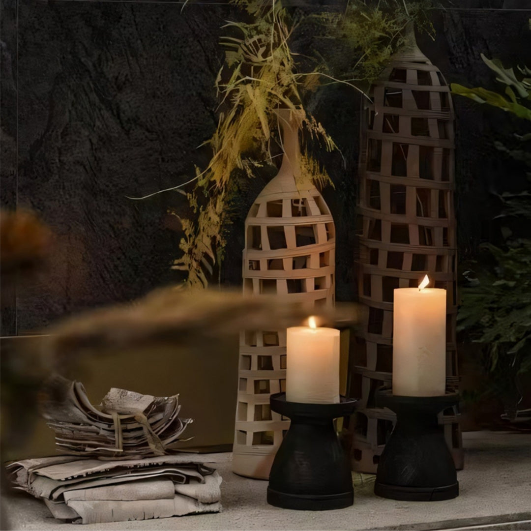 Black Resin Candleholder