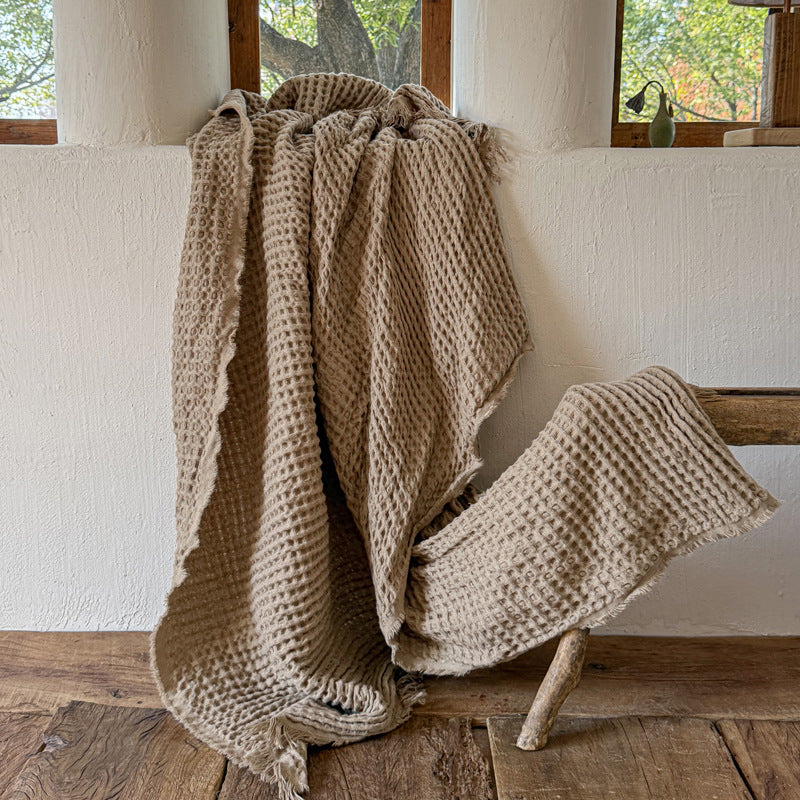 Waffle Fleece Blanket with Danish Napping Finish