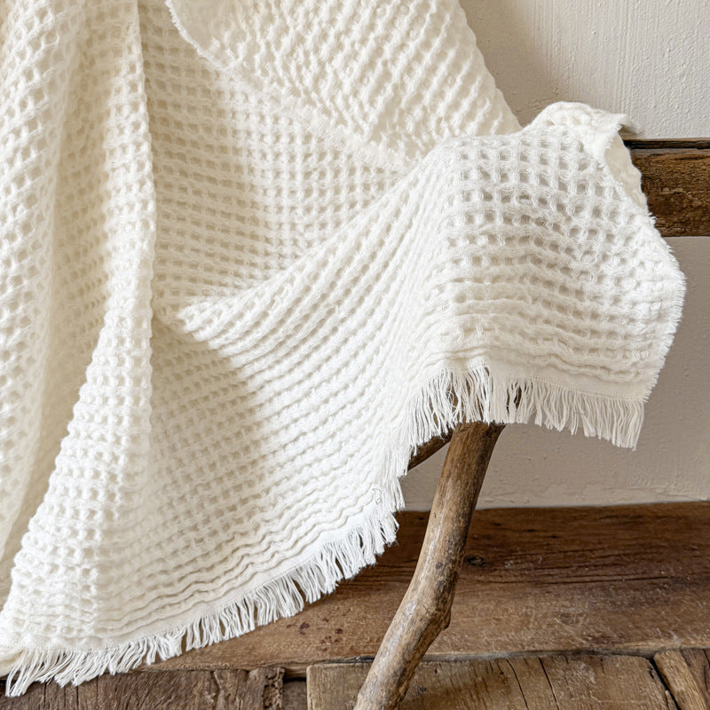 Waffle Fleece Blanket with Danish Napping Finish