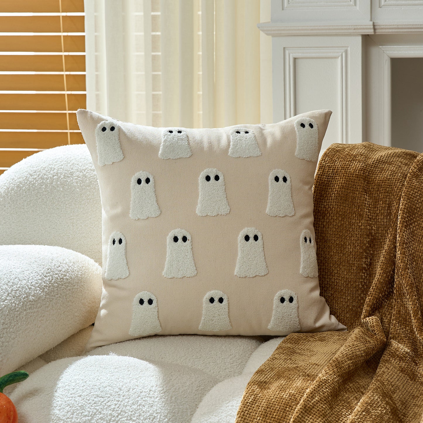 Halloween Ghost & Pumpkin Cushion Covers