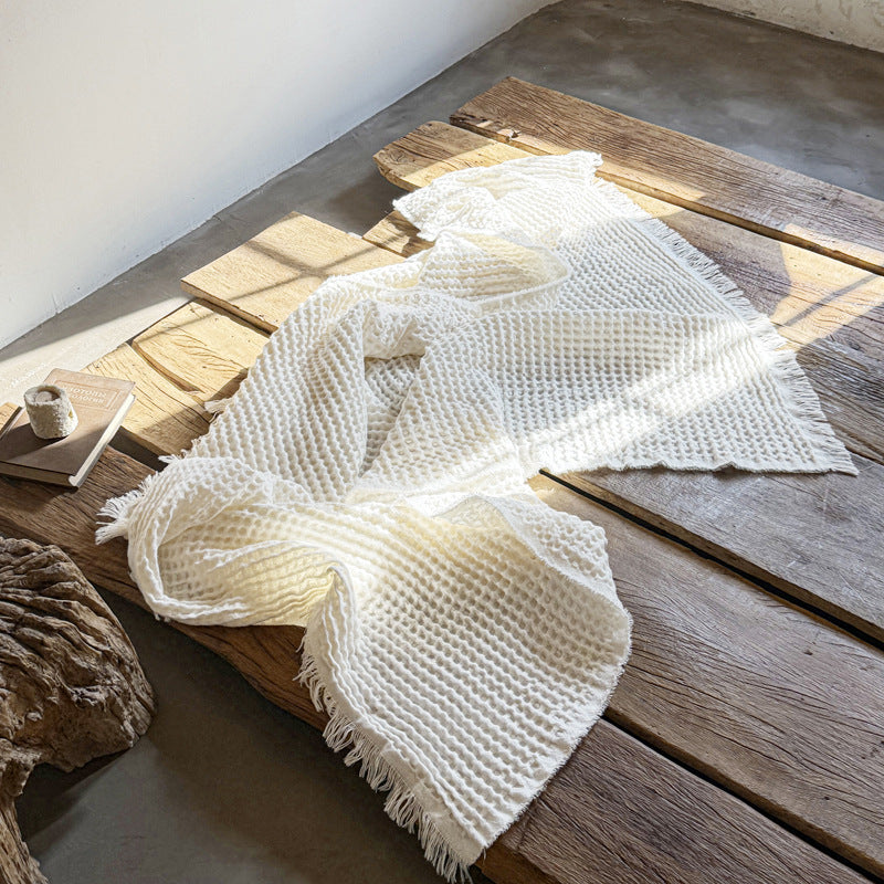 Waffle Fleece Blanket with Danish Napping Finish