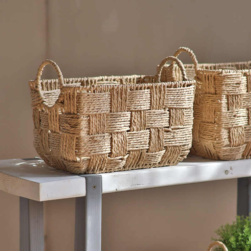 Woven Paper Rope Storage Basket