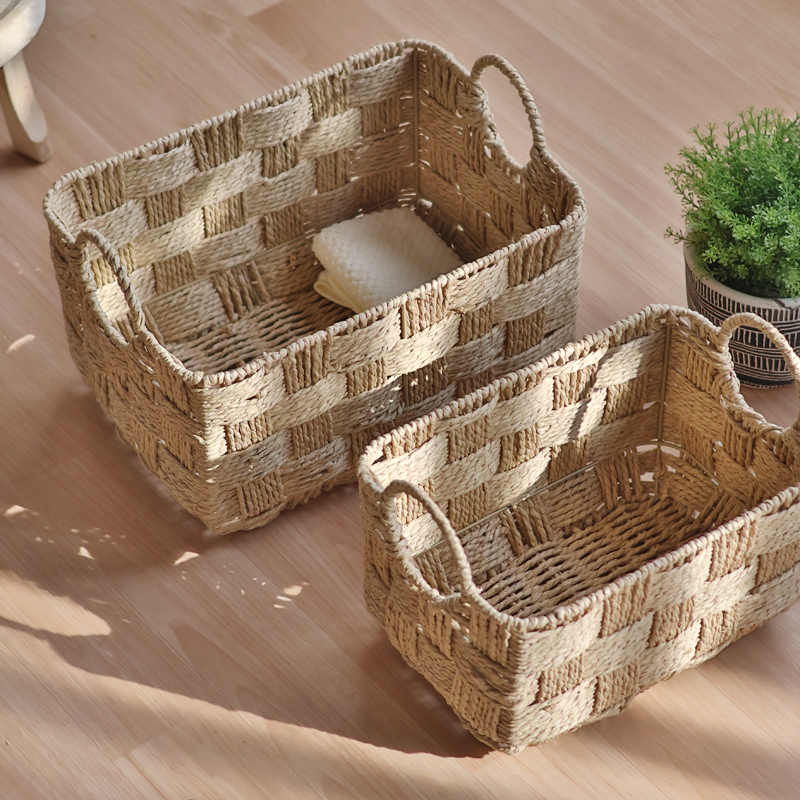 Woven Paper Rope Storage Basket