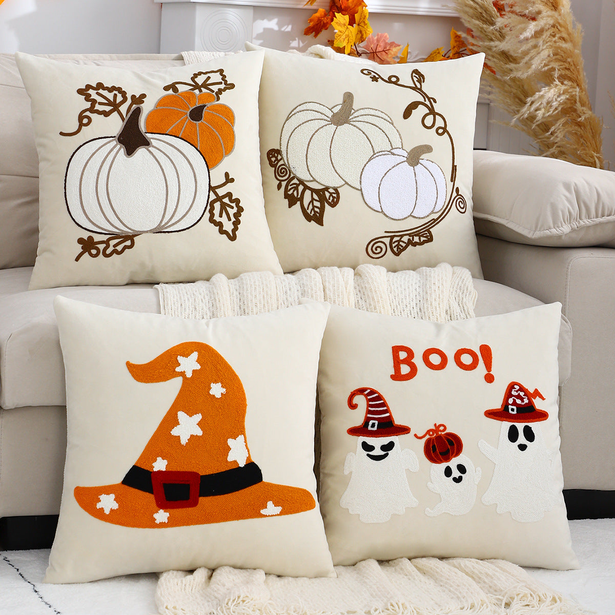 Halloween Velvet Cushion Covers