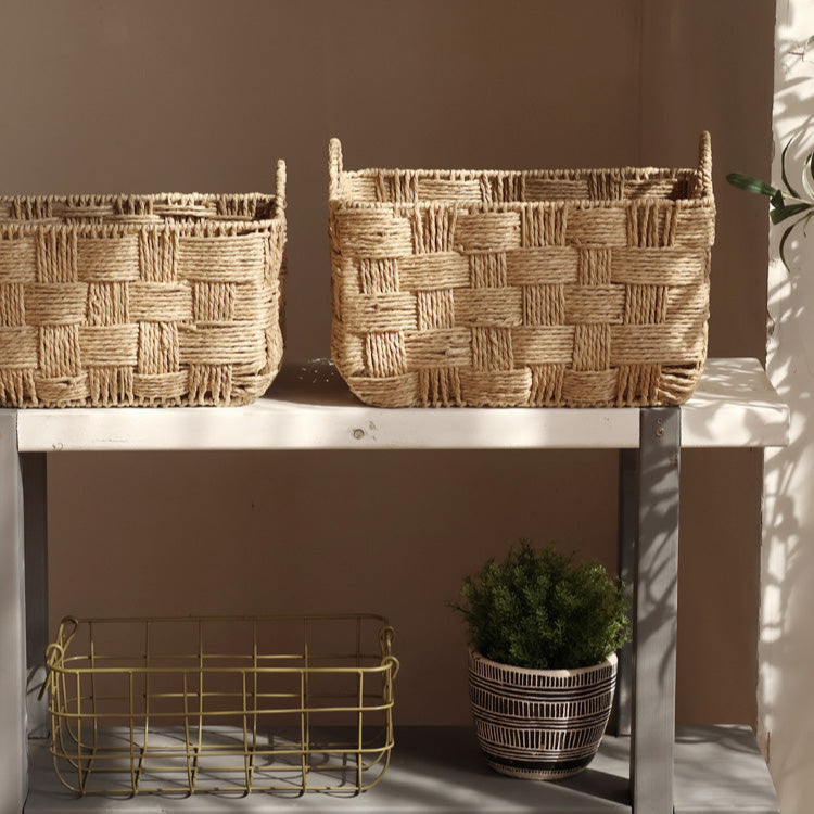 Woven Paper Rope Storage Basket