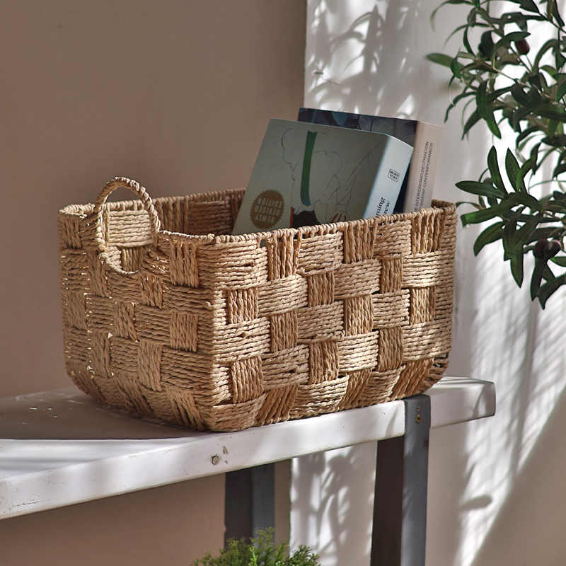 Woven Paper Rope Storage Basket