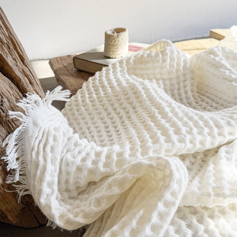 Waffle Fleece Blanket with Danish Napping Finish