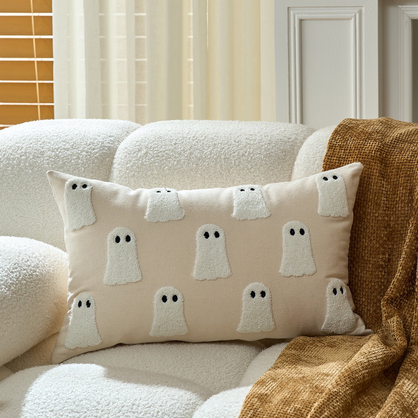 Halloween Ghost & Pumpkin Cushion Covers