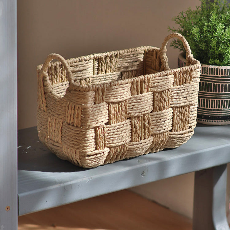 Woven Paper Rope Storage Basket
