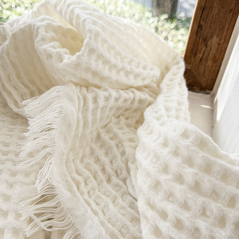 Waffle Fleece Blanket with Danish Napping Finish