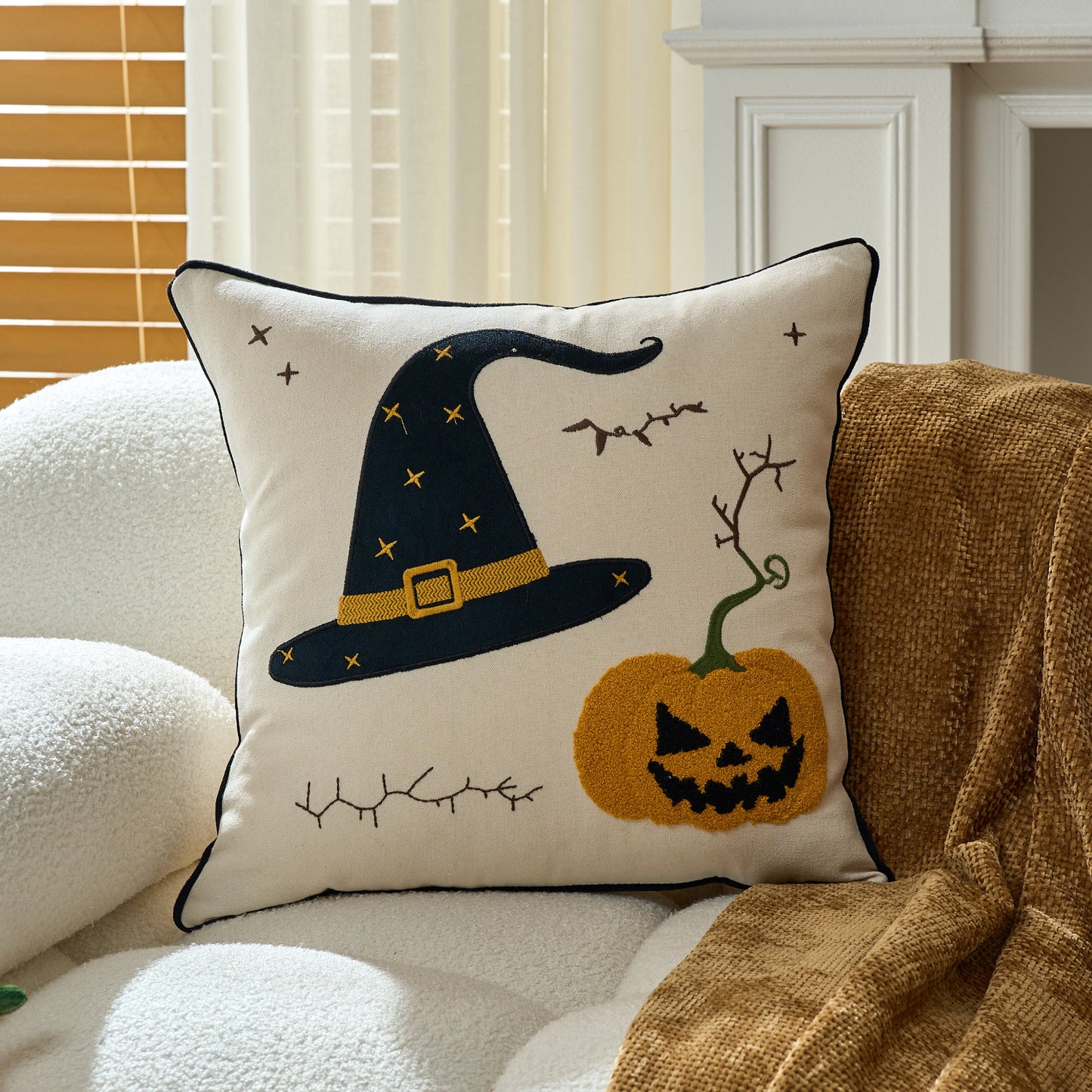 Halloween Ghost & Pumpkin Cushion Covers
