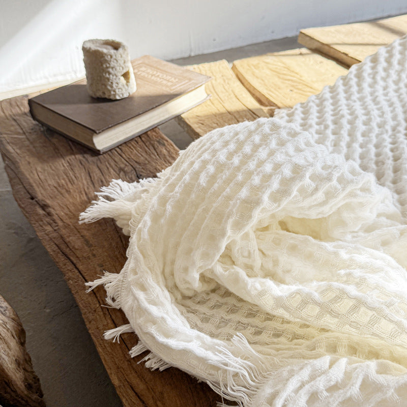 Waffle Fleece Blanket with Danish Napping Finish