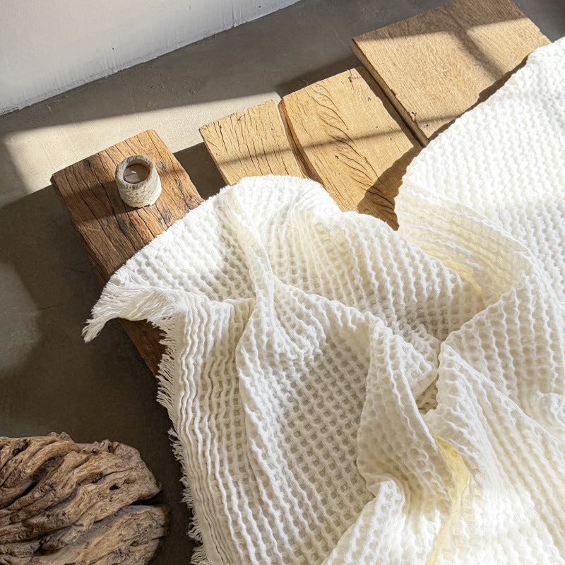 Waffle Fleece Blanket with Danish Napping Finish