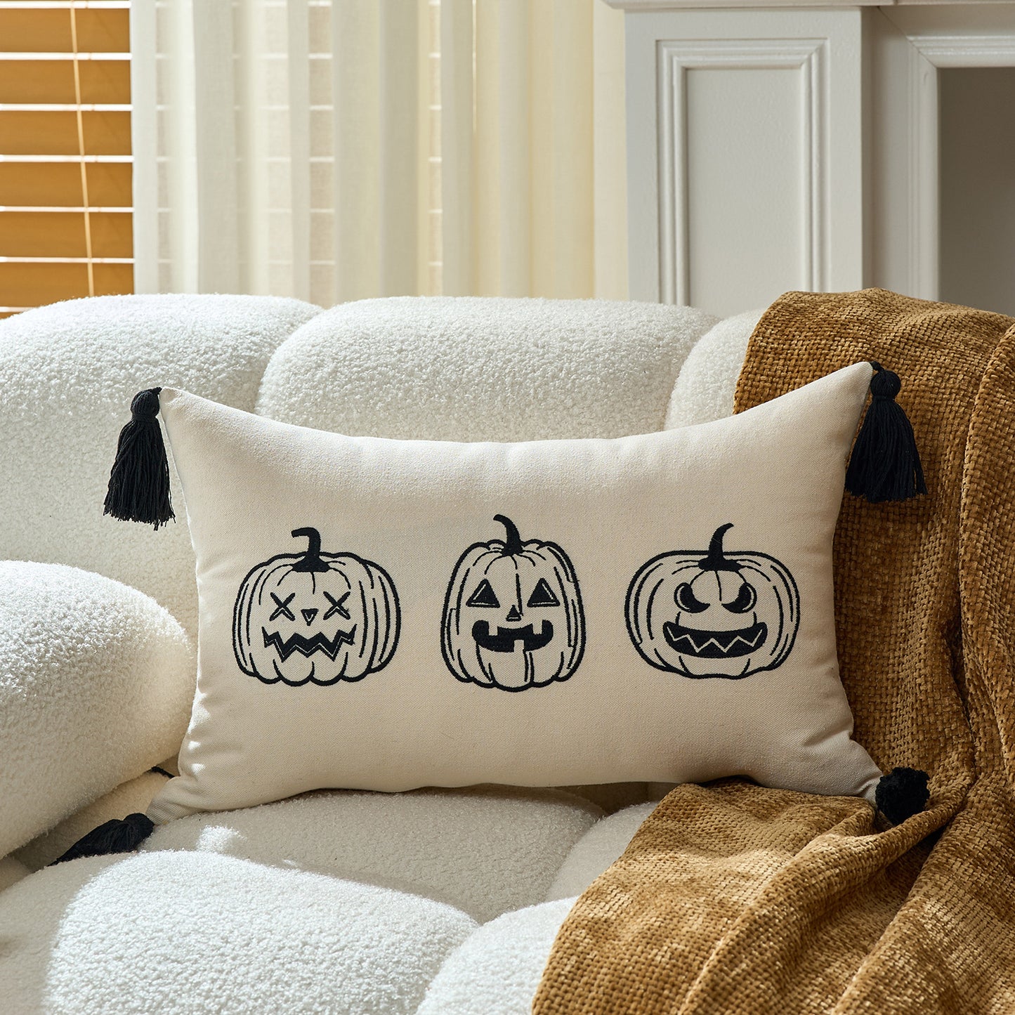 Halloween Ghost & Pumpkin Cushion Covers