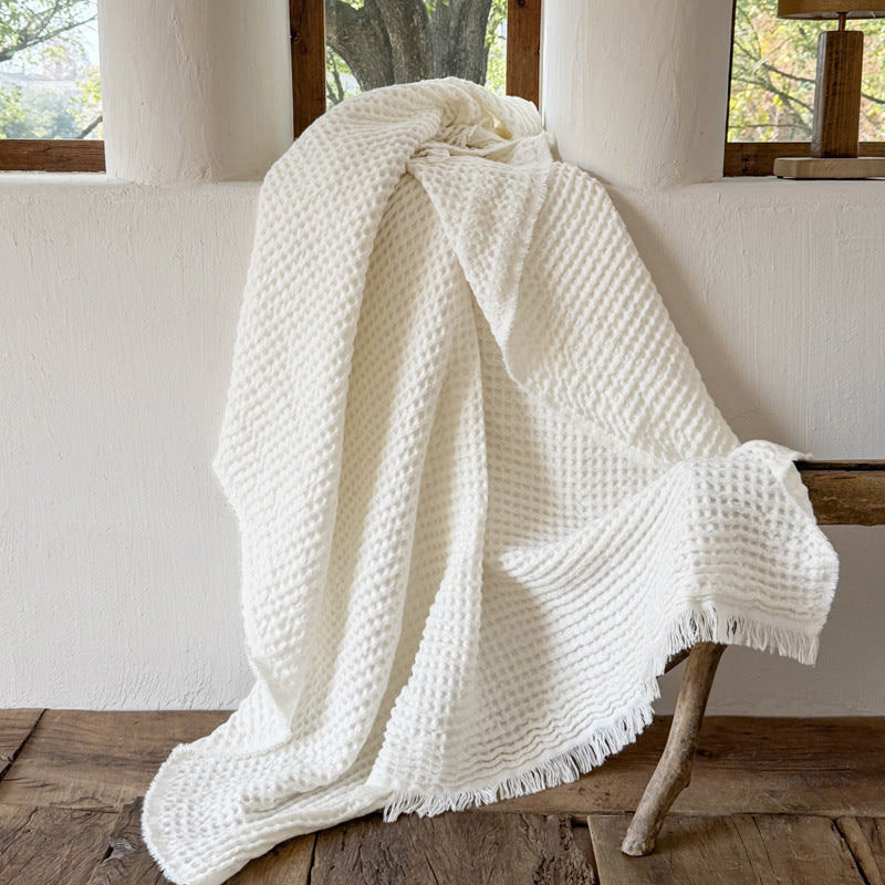 Waffle Fleece Blanket with Danish Napping Finish