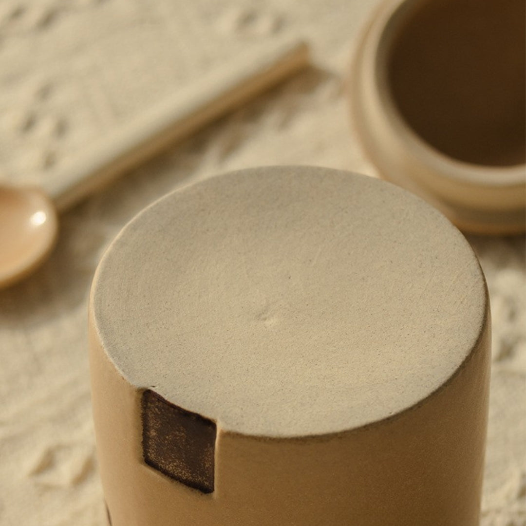 Ceramic House Jar with Spoon