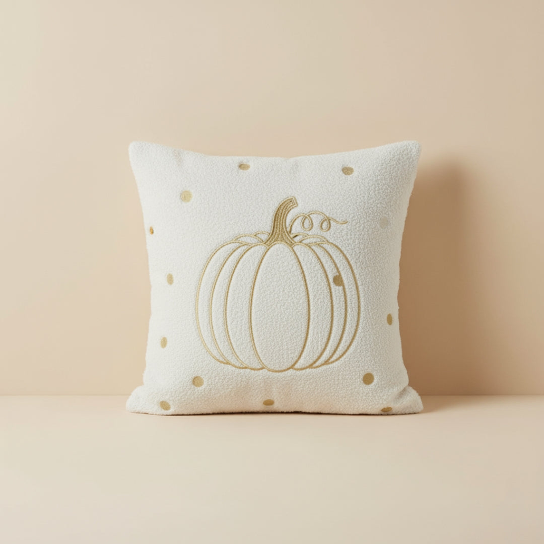 Pumpkin Teddy Velvet Cushion Cover
