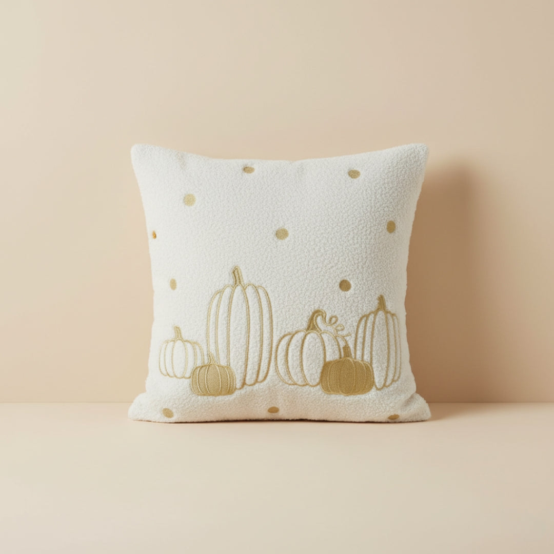 Pumpkin Teddy Velvet Cushion Cover