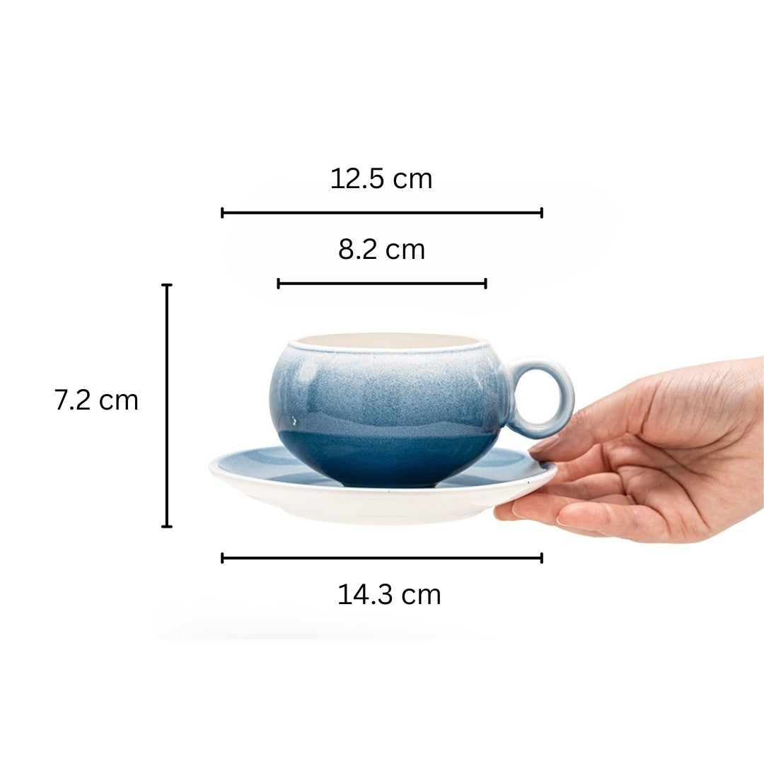 Sky Blue Ceramic Cup & Saucer