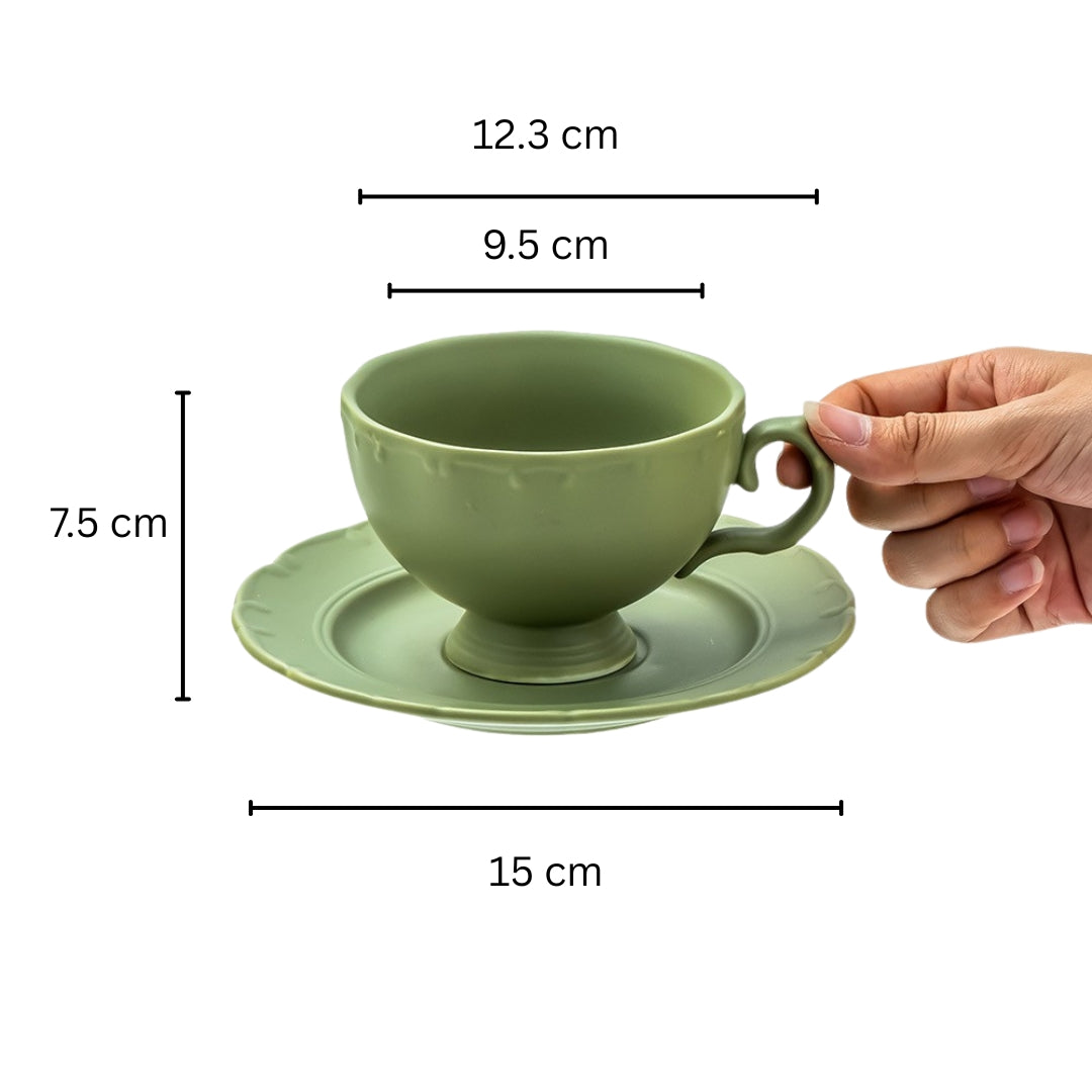 Classic Green Teacup & Saucer