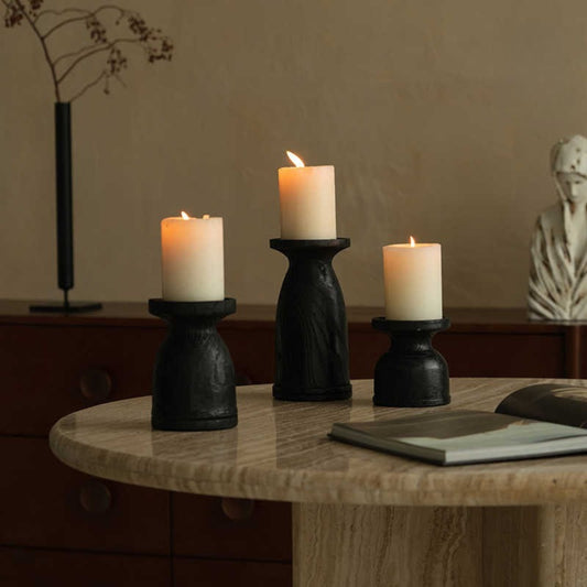 Black Resin Candleholder
