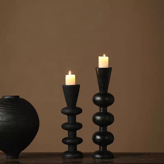 Carbonized Wood Candleholder