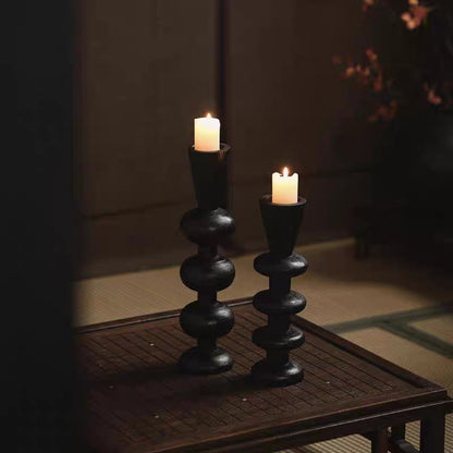 Carbonized Wood Candleholder