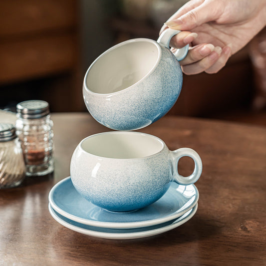 Sky Blue Ceramic Cup & Saucer