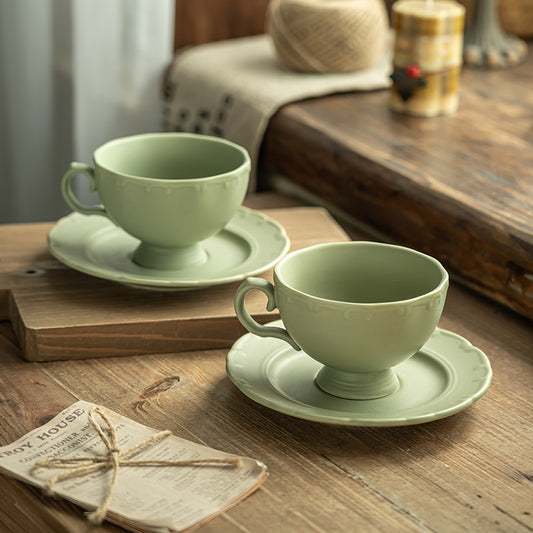 Classic Green Teacup & Saucer