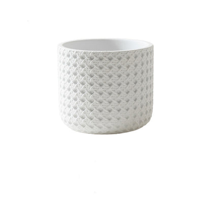Textured Cement Planter with Tray