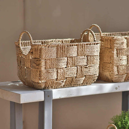 Woven Paper Rope Storage Basket