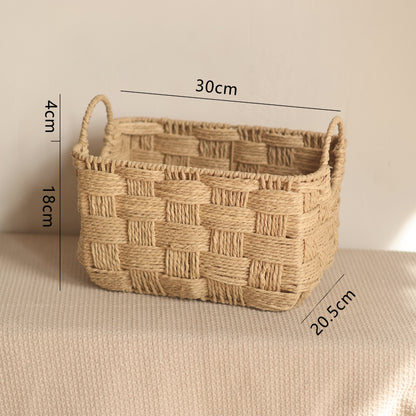 Woven Paper Rope Storage Basket