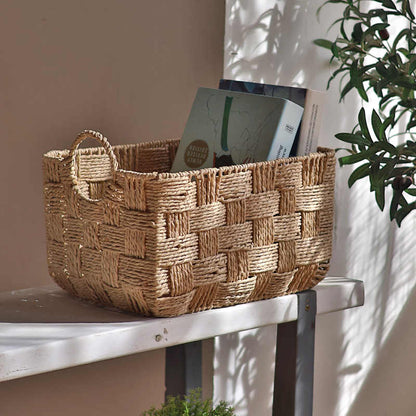 Woven Paper Rope Storage Basket