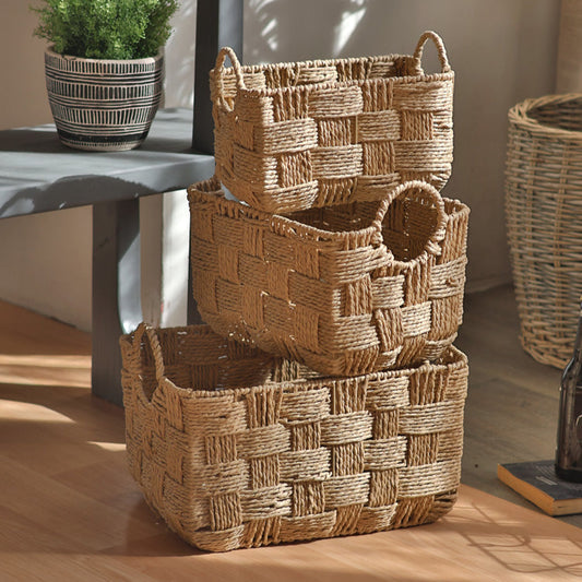 Woven Paper Rope Storage Basket