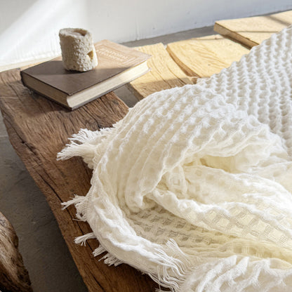 Waffle Fleece Blanket with Danish Napping Finish