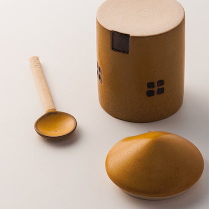 Ceramic House Jar with Spoon