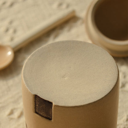 Ceramic House Jar with Spoon