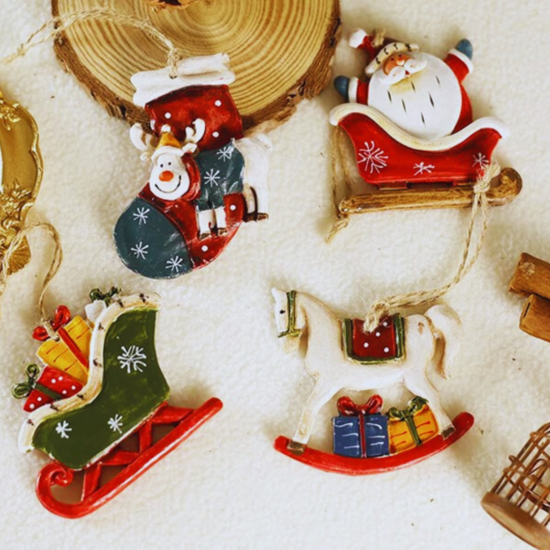 Vintage Christmas Resin Hanging Ornaments