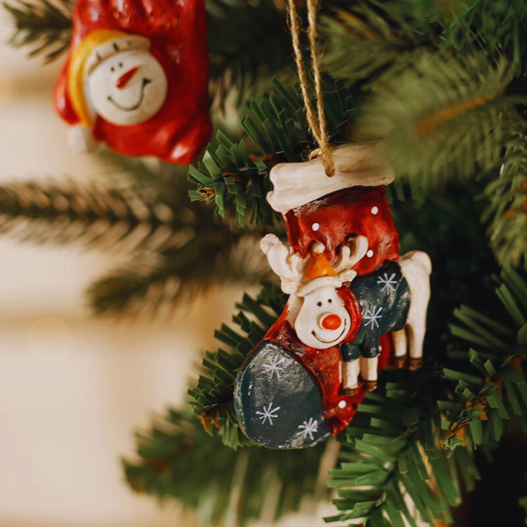 Vintage Christmas Resin Hanging Ornaments