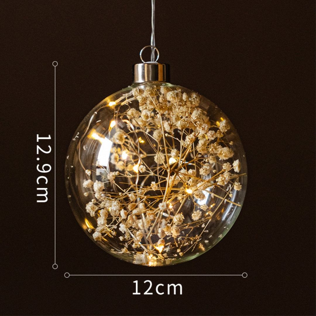 Illuminated Botanical Glass Bauble