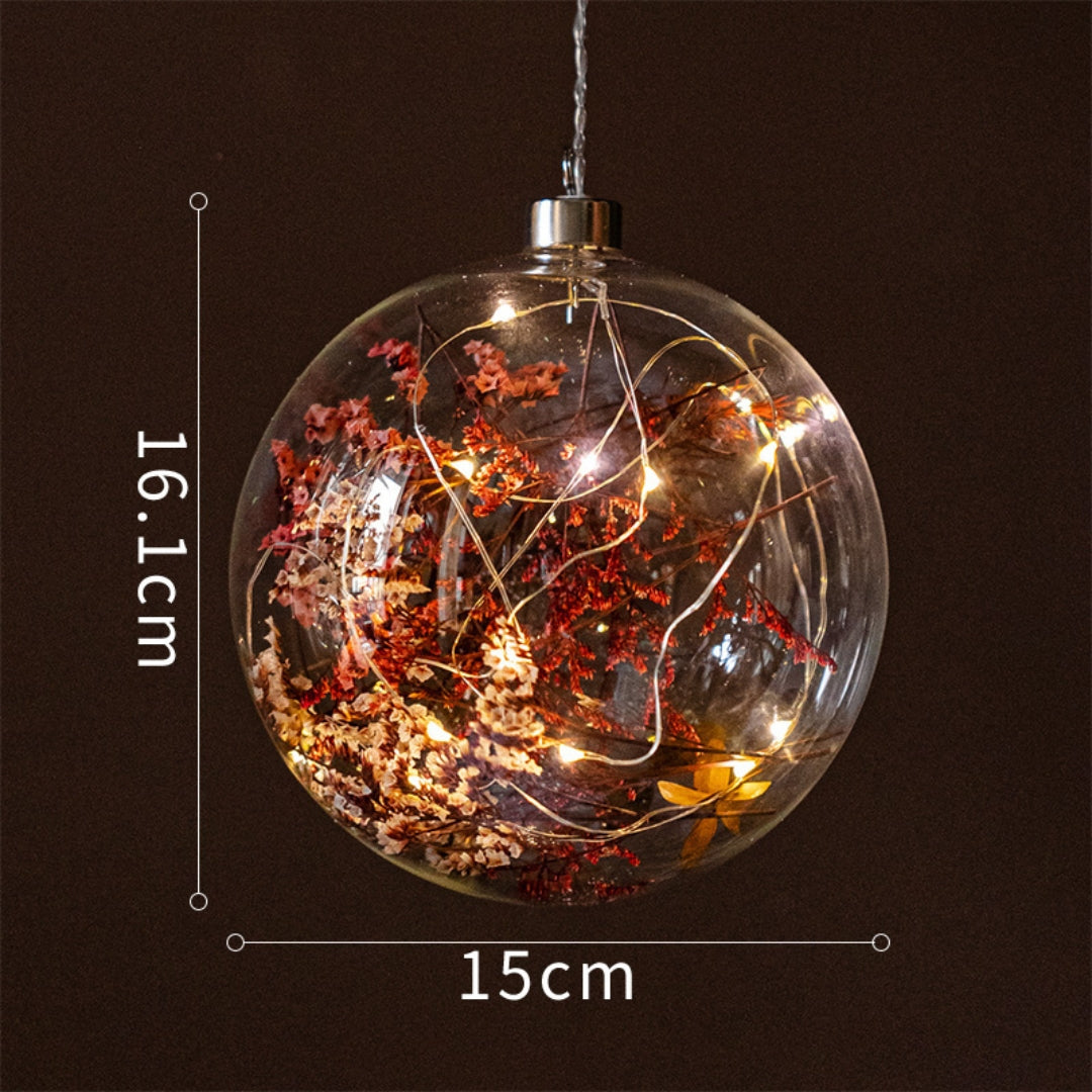 Illuminated Botanical Glass Bauble